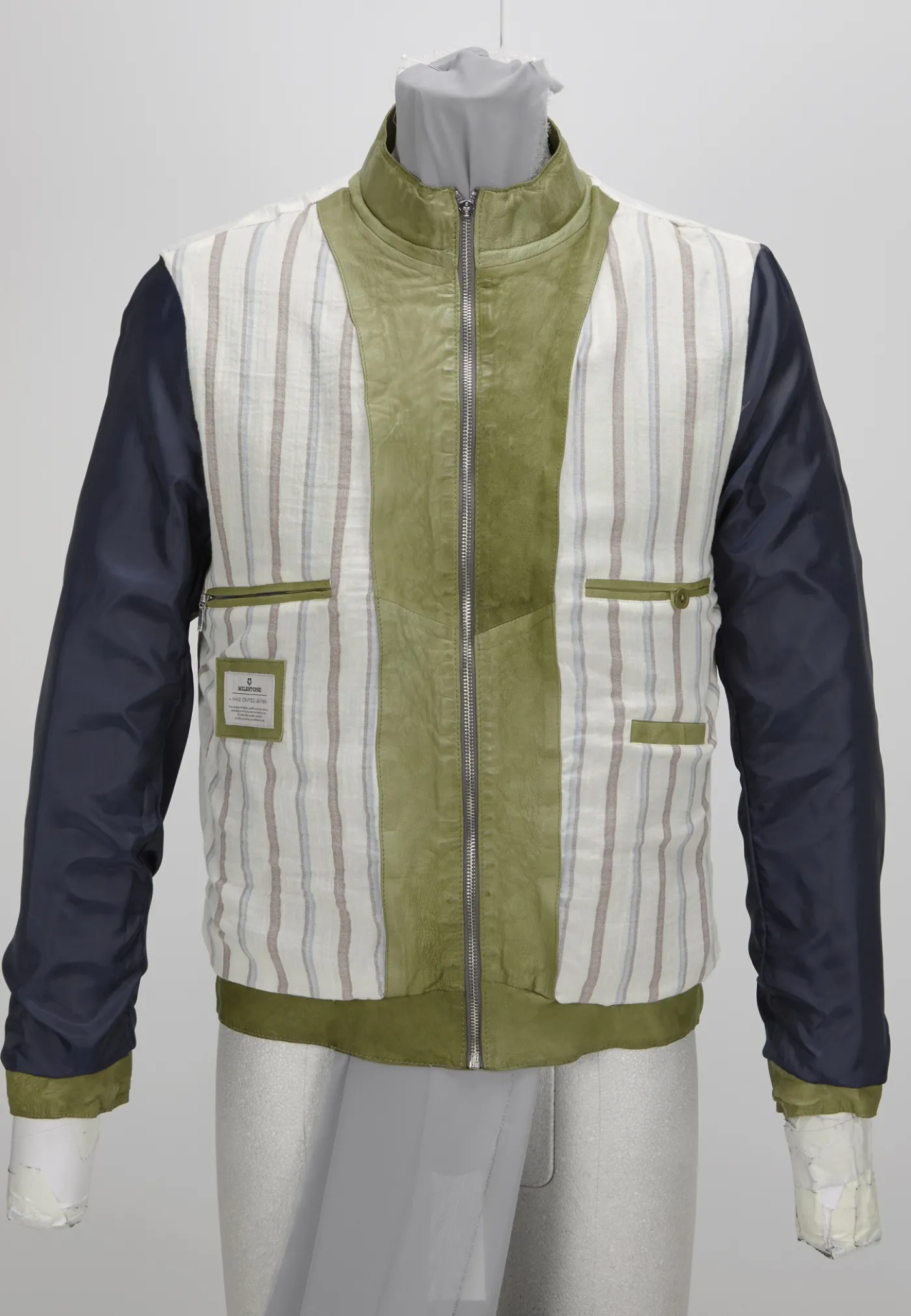 Biker Blouson aus genarbtem Leder