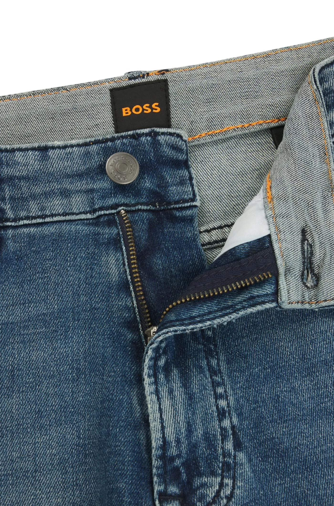 Blaue Tapered-Fit Jeans aus komfortablem Stretch-Denim