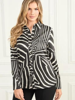 Bluse im Zebra-Look