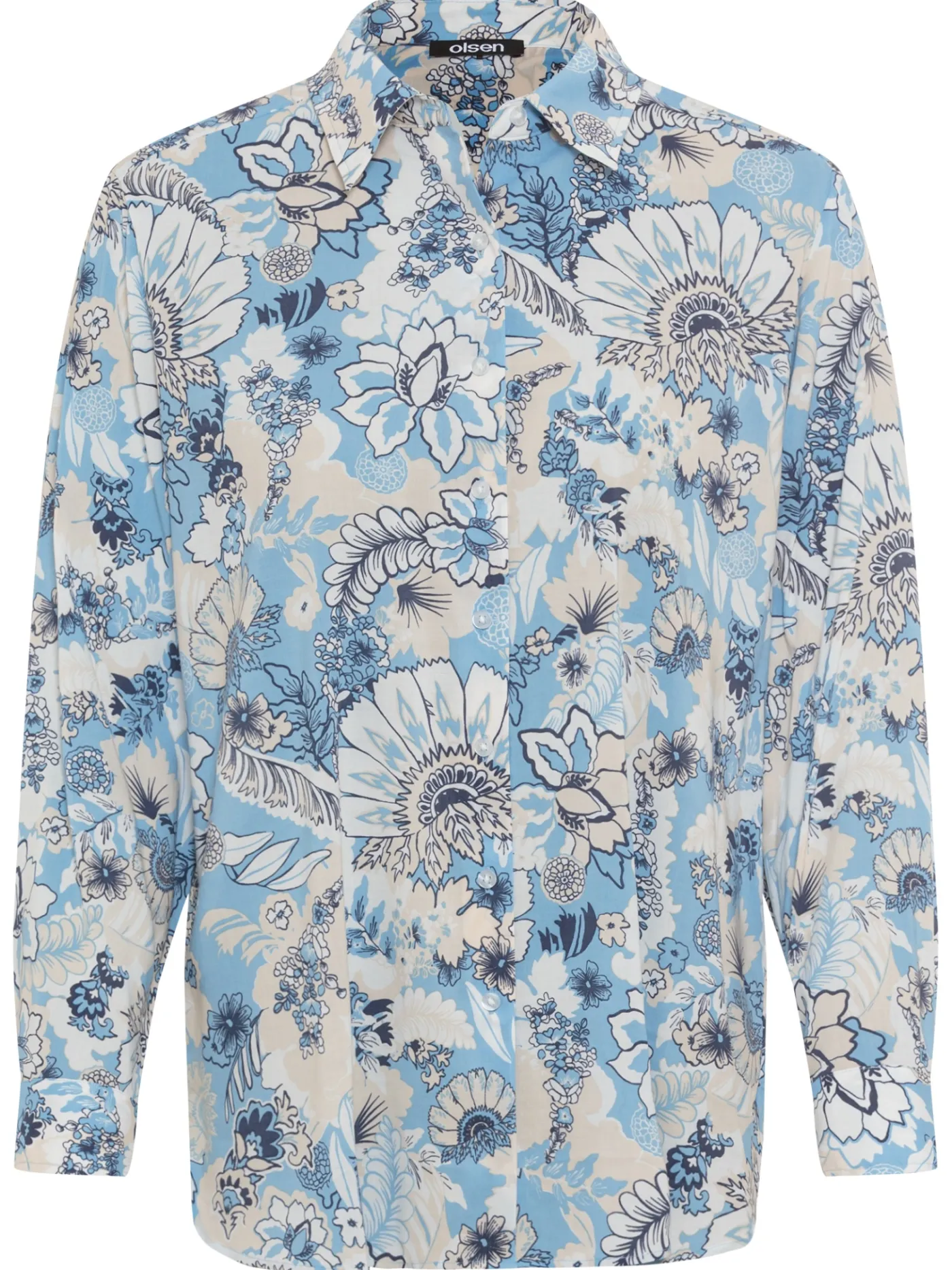 Bluse mit durchgehender Knopfleiste