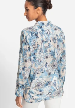Bluse mit durchgehender Knopfleiste