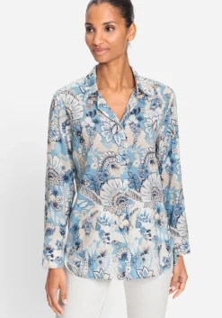 Bluse mit durchgehender Knopfleiste