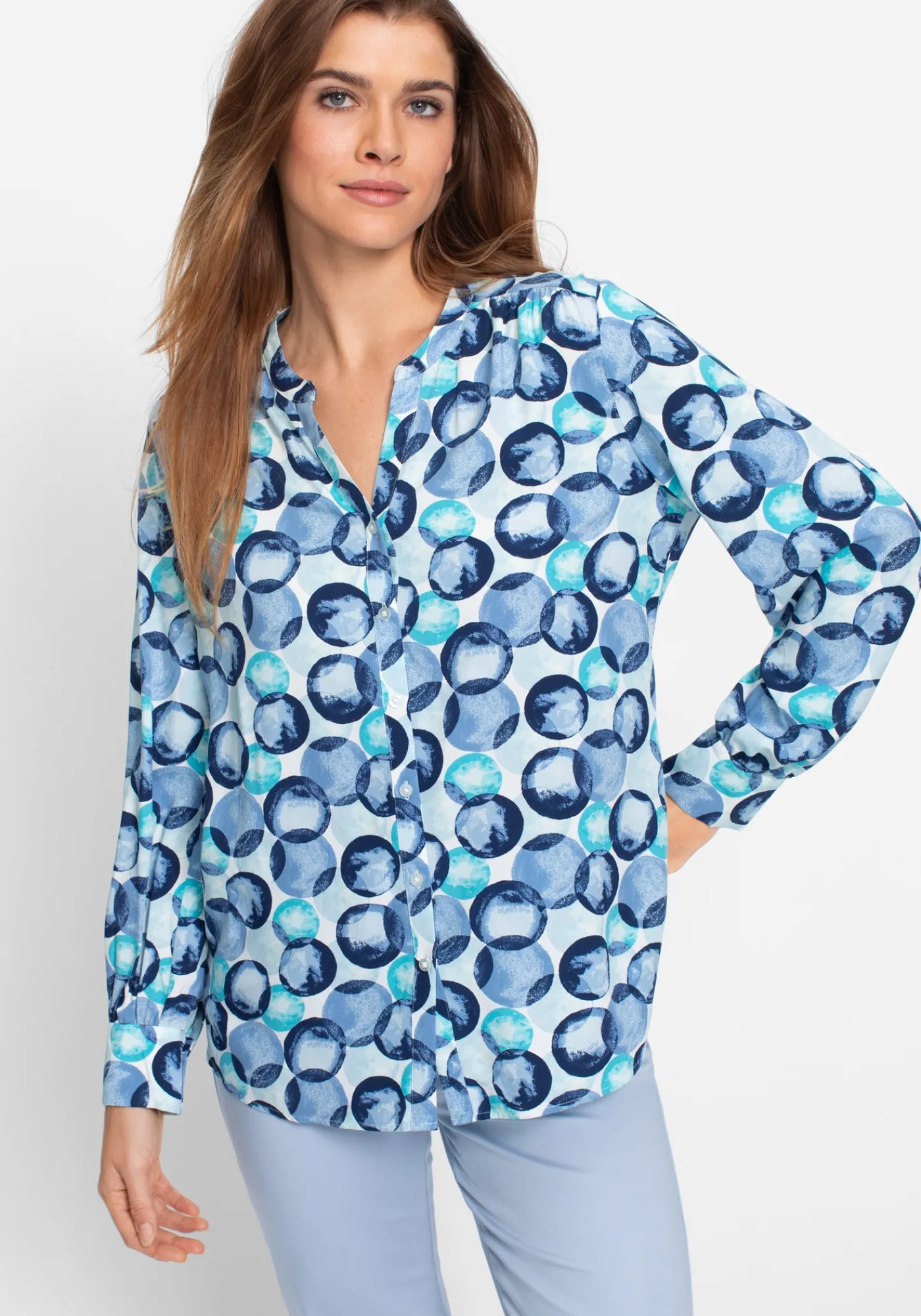 Bluse mit grafischem Allover-Print