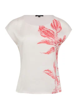 Blusenshirt im Fabricmix mit floralem Print