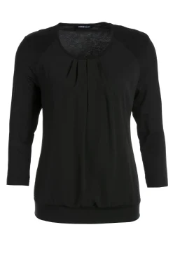 Blusenshirt mit unterlegtem Vorderteil