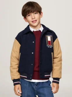 Bomberjacke aus Cord mit Logo hinten