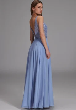 Chiffonkleid mit feiner Stickerei