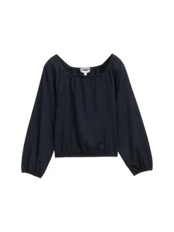 Cropped Bluse mit Struktur
