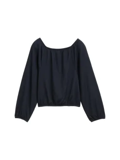 Cropped Bluse mit Struktur