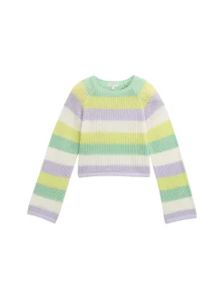 Cropped Strickpullover mit Streifenmuster