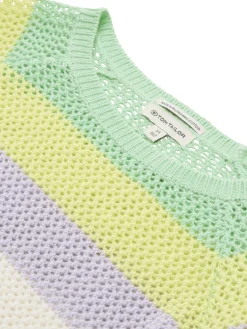 Cropped Strickpullover mit Streifenmuster