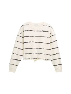 Cropped Sweatshirt im Batik-Look
