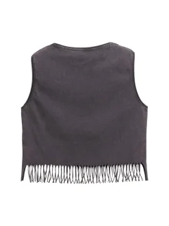 Cropped Top mit Fransen