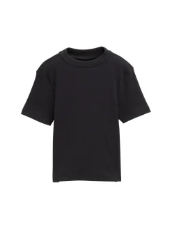 Cropped T-Shirt mit Rippstruktur
