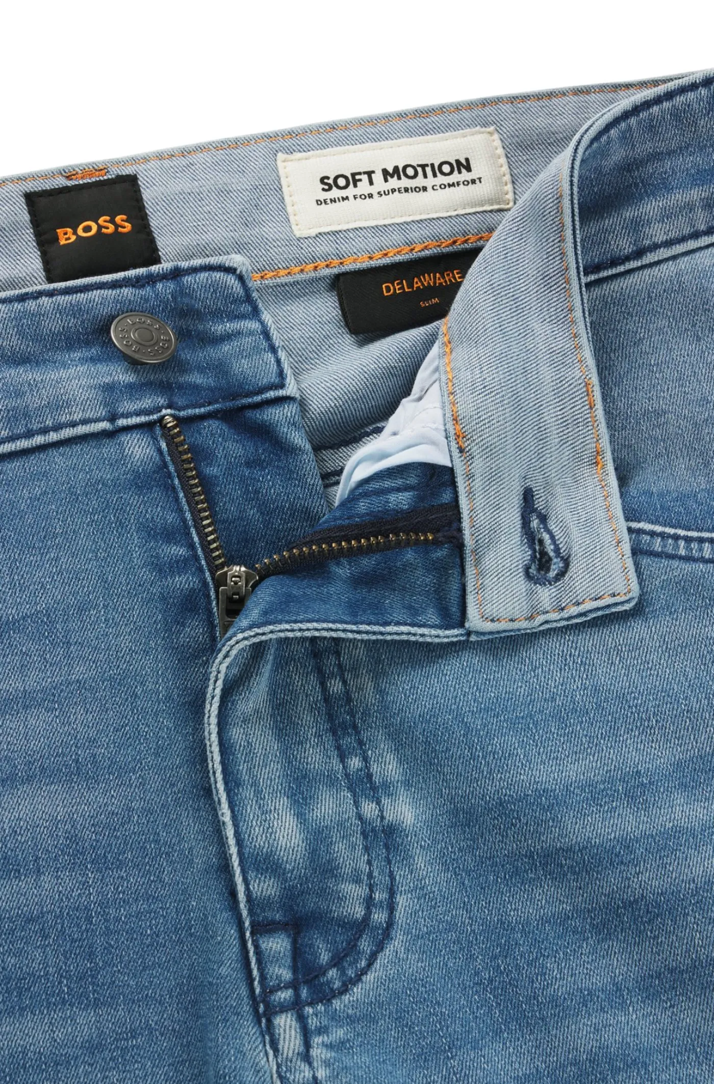 Delaware Slim-Fit Jeans aus blauem Super-Stretch-Denim