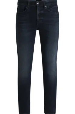 Delaware Slim-Fit Jeans aus strukturiertem blauschwarzem Denim