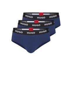 DREIER-PACK SLIPS AUS STRETCH-BAUMWOLLE MIT LOGO AM BUND HIPBRIEF TRIPLETPACK