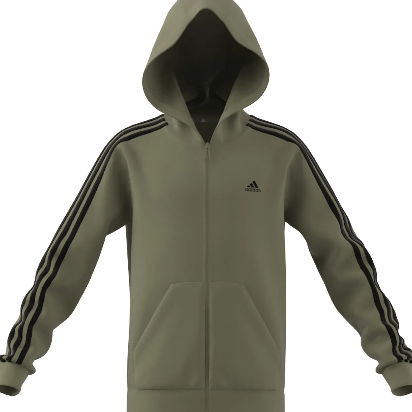 Essentials 3-Streifen Fleece Kapuzenjacke