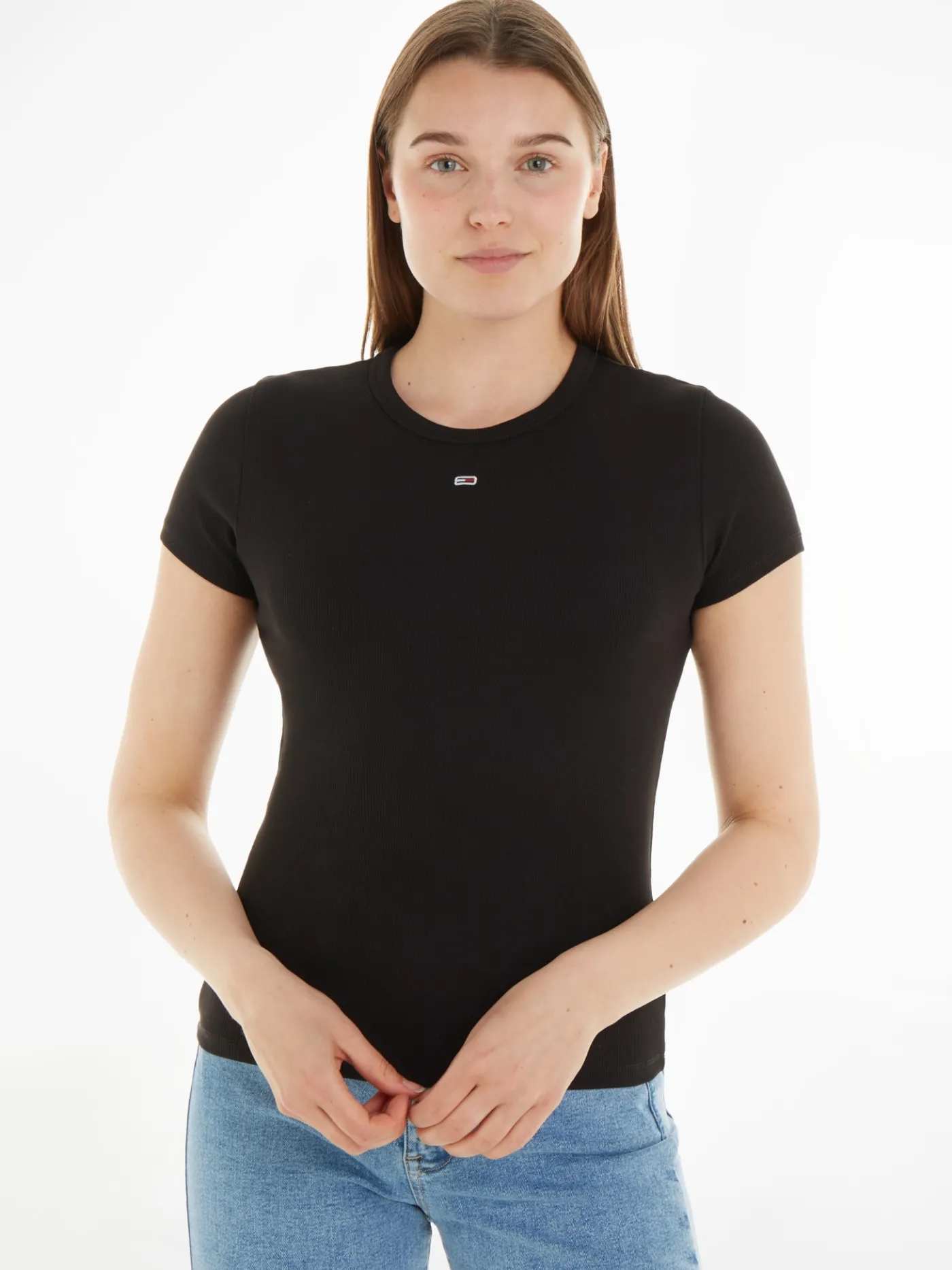 Essential Slim Fit Rippstrick T-Shirt