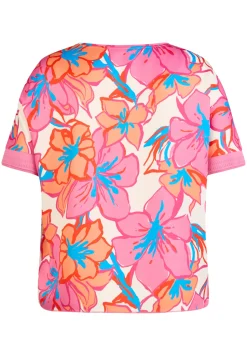 Farbenfrohes T-Shirt mit floralem Print