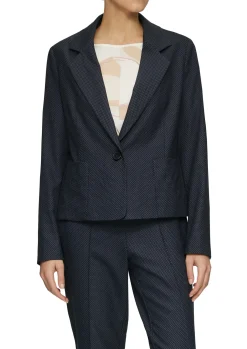 Fein gepunkteter Blazer mit großen Taschen