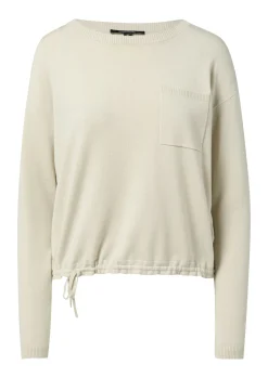 Feinstrickpullover mit Durchzugkordel