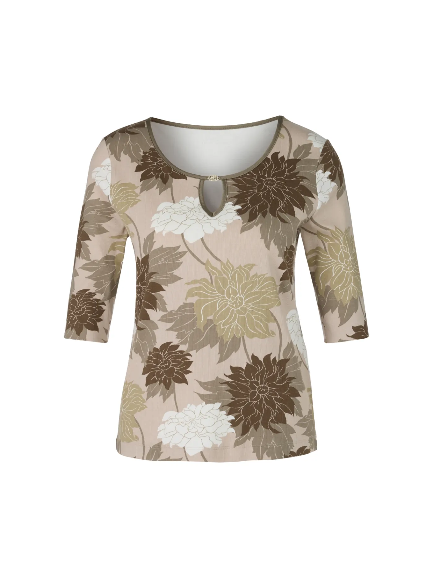 Florales Rippen-T-Shirt