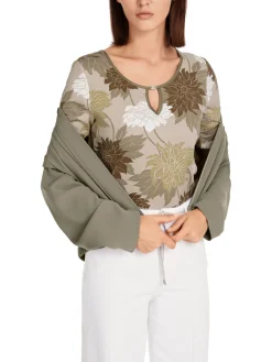 Florales Rippen-T-Shirt