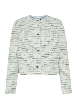 Gefütterte Bouclé-Jacke mit Zierknöpfen