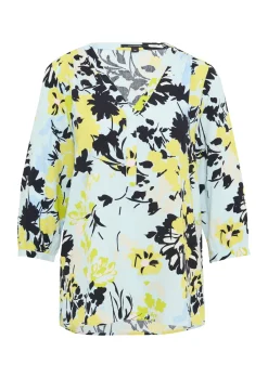 Gemusterte Bluse mit V-Ausschnitt