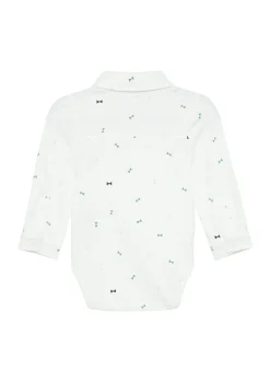 Gemusterter Shirtbody mit abnehmbarer Fliege