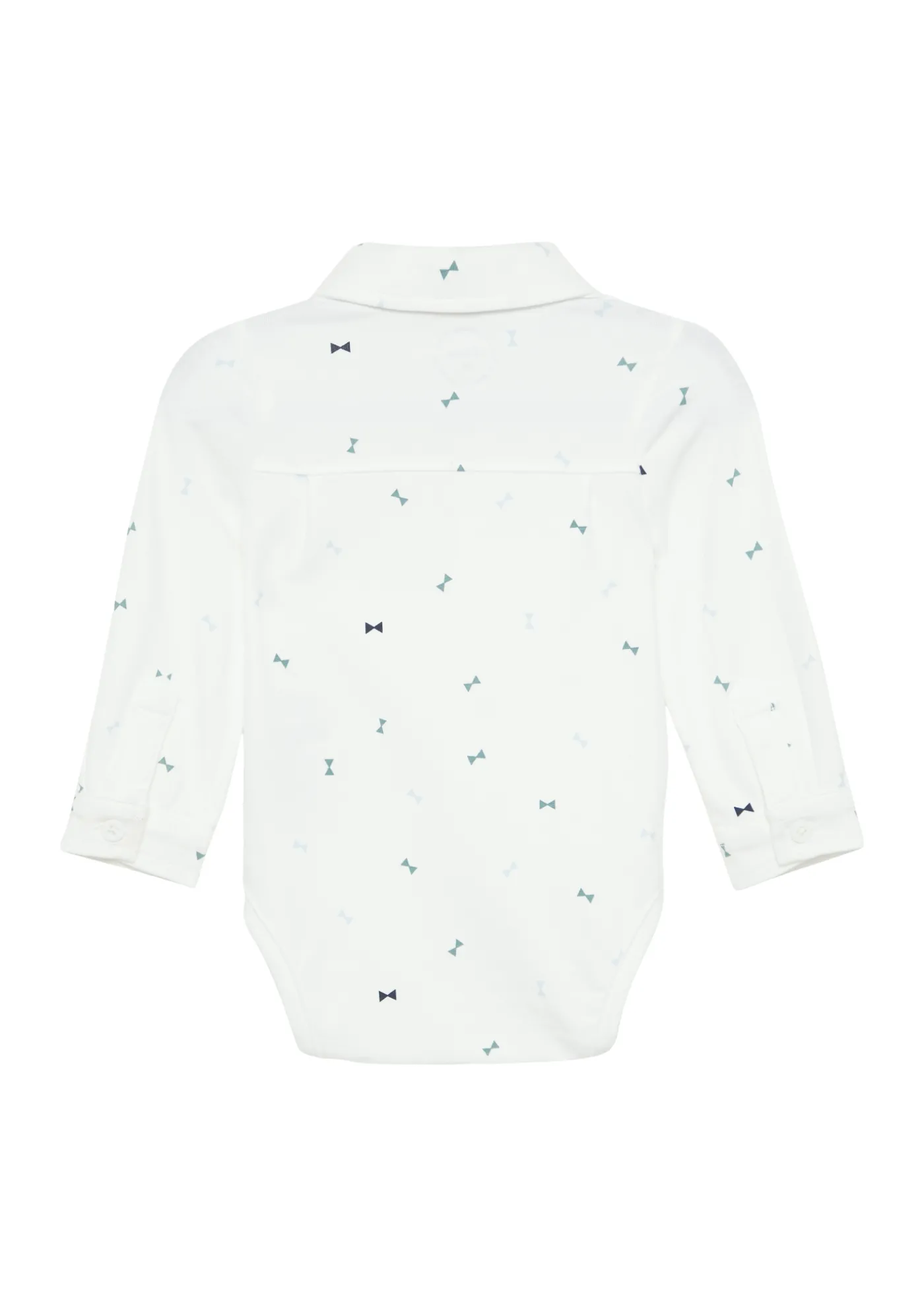 Gemusterter Shirtbody mit abnehmbarer Fliege