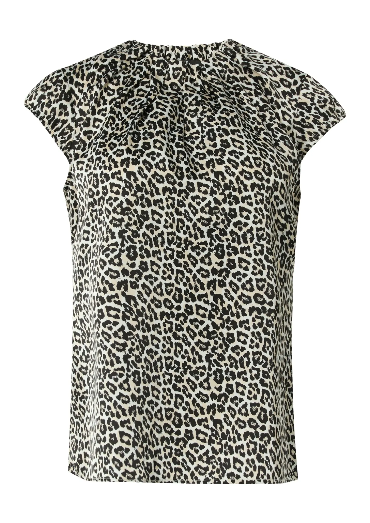 Gemusterte Satinbluse mit Kappärmeln