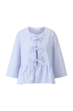 Gestreifte Bluse mit Schleife