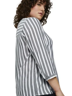 Gestreifte Henleybluse mit LENZING(TM) ECOVERO(TM)
