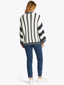 Gestreifter Relaxed Fit Pullover mit Kaschmir