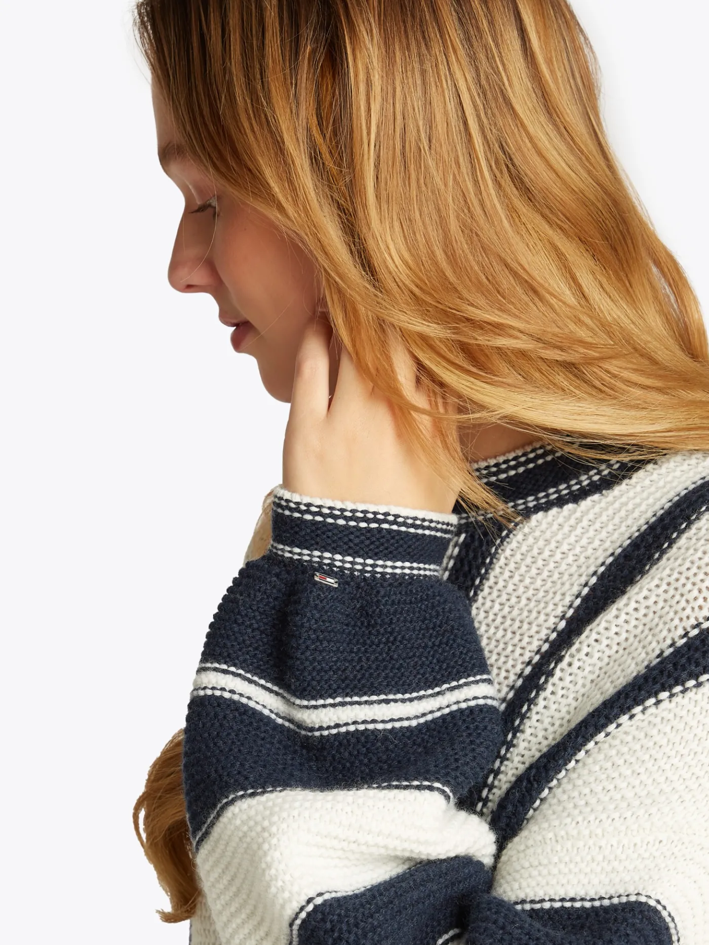 Gestreifter Relaxed Fit Pullover mit Kaschmir