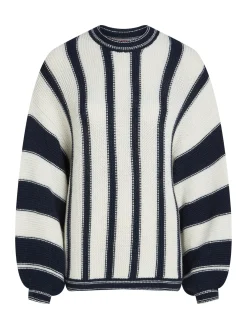 Gestreifter Relaxed Fit Pullover mit Kaschmir