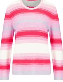 Gestreifter Strickpullover mit Wollanteil