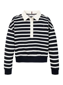 Gestreiftes Relaxed Fit Polo Sweatshirt