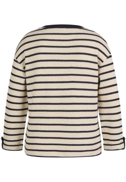 Gestreiftes Sweatshirt mit Details an Schulter und Ärmel