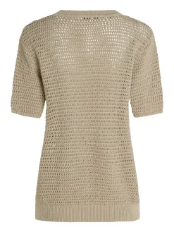 Gestrickter Rundhalspullover Kurzarm