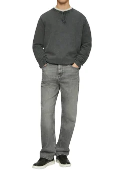 Gewaschenes Henley-Longsleeve