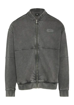 Gewaschene Sweatshirtjacke im Bomber-Style