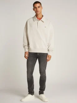 Gewebtes Label Relaxed Rugby Sweater