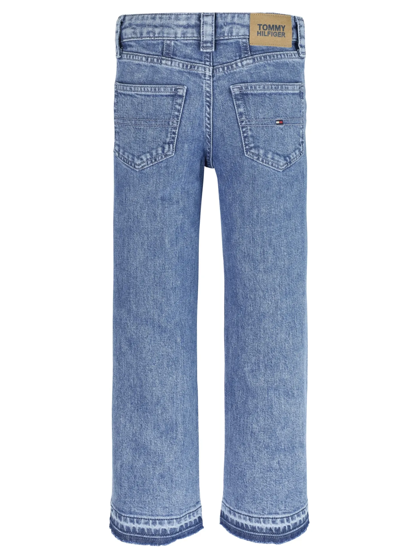 Girlfriend Straight Jeans mit unvernähtem Saum