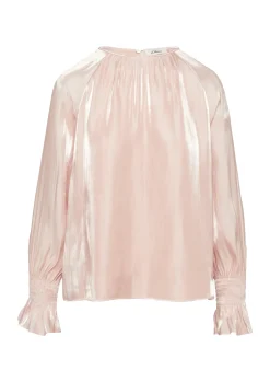 Glänzende Viskose-Bluse mit Volantärmel