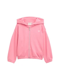 Hoodie Sweatjacke mit Stickerei