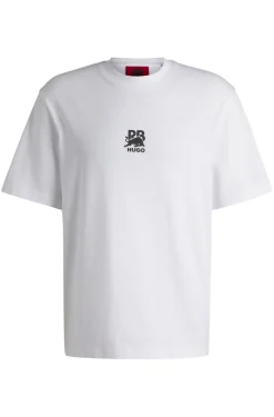 HUGO x RB T-Shirt aus Baumwoll-Jersey mit Carbon-Stealth-Logo