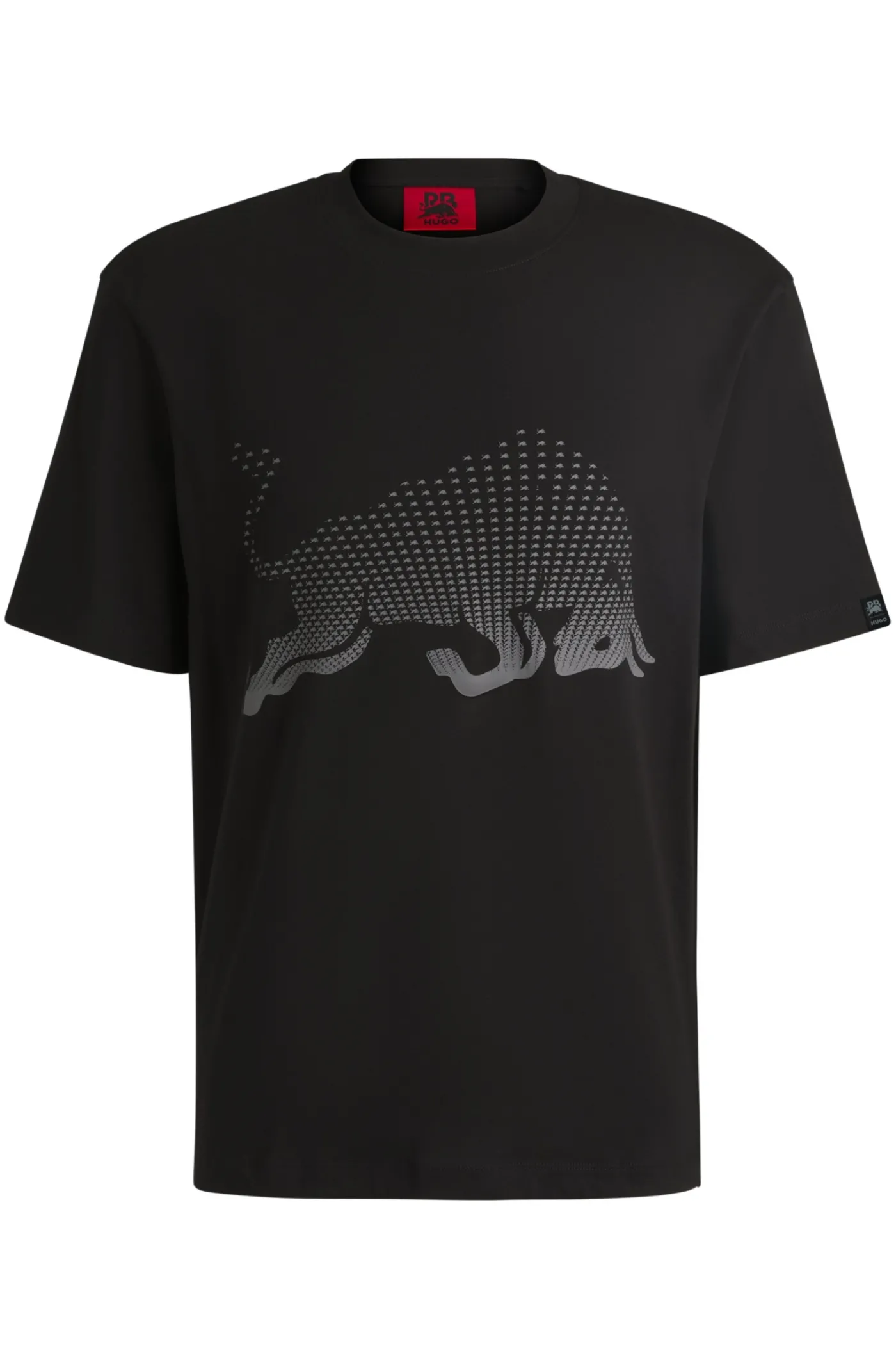 HUGO x RB T-Shirt aus Baumwoll-Jersey mit Stier-Grafik in Degradé-Optik